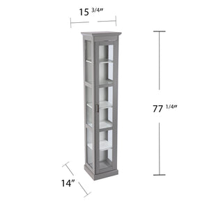 Safavieh Balterley Tall Glass Door Curio Cabinet With Six Shelves For Elegant Display GREY CM1103624