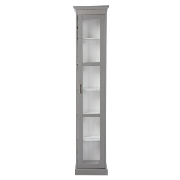 Safavieh Balterley Tall Glass Door Curio Cabinet With Six Shelves For Elegant Display GREY CM1103624
