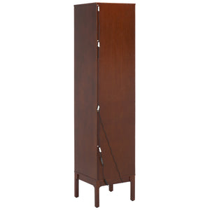 Safavieh Clairville Walnut Curio Bookcase With Glass Shelves For Living Room Or Home Office CM1270924