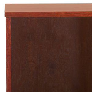 Safavieh Clairville Walnut Curio Bookcase With Glass Shelves For Living Room Or Home Office CM1270924