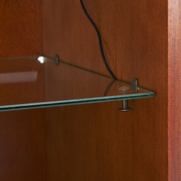 Safavieh Clairville Walnut Curio Bookcase With Glass Shelves For Living Room Or Home Office CM1270924