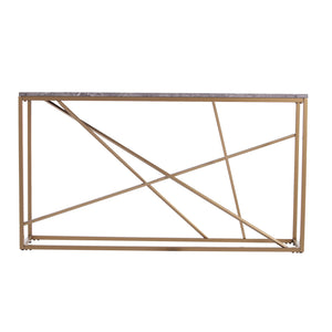 Safavieh Arendal Slim Console Table With Faux Marble Top And Iron Legs For Entryways GOLD CM1653