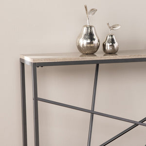 Safavieh Arendal Slim Console Table With Faux Marble Top And Iron Legs For Entryways GREY CM1654