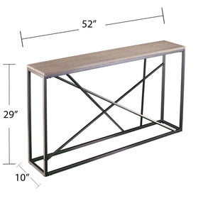Safavieh Arendal Slim Console Table With Faux Marble Top And Iron Legs For Entryways GREY CM1654