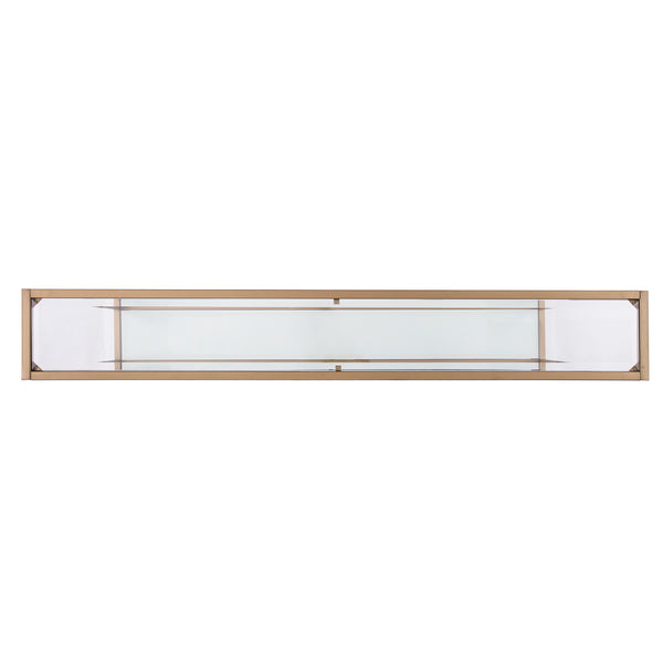 Safavieh Bergen Slim Gold Iron Console Table With Tempered Glass Top For Entryway Or Sofa CM1656