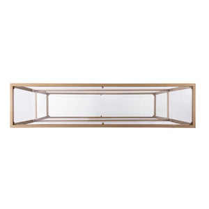Safavieh Horten Glam Console Table With Gilded Iron Frame And Mirrored Glass Shelf For Entryways CM1659