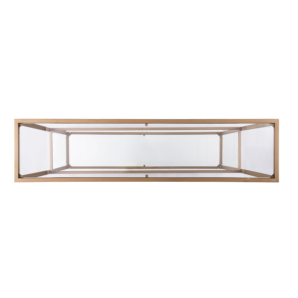 Safavieh Horten Glam Console Table With Gilded Iron Frame And Mirrored Glass Shelf For Entryways CM1659