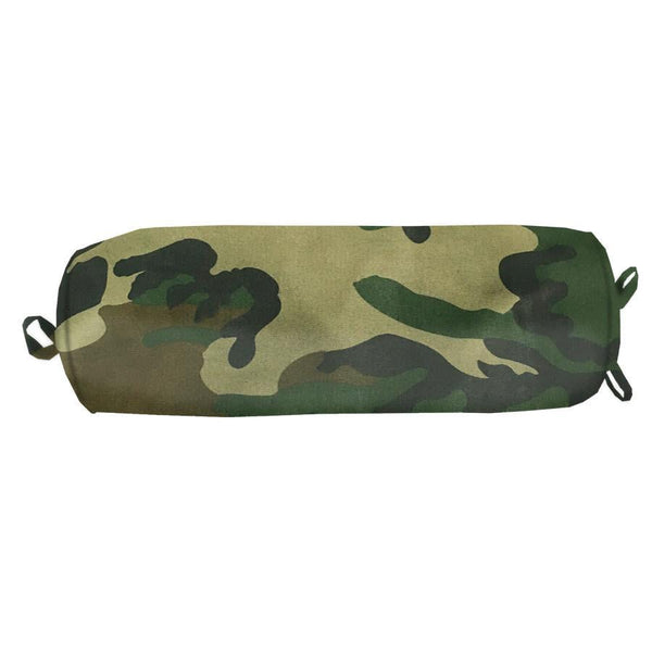 Hiend Accents Oak Camo Neckroll Pillow - Stylish Comfort For Rustic Decor, Perfect For Outdoor Enthusiasts' Homes Green Camo 100% Polyester Construction. Cm2001p7
