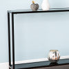 Safavieh Bergen Slim Iron Console Table With Tempered Glass Top For Entryways And Sofa Spaces CM2656