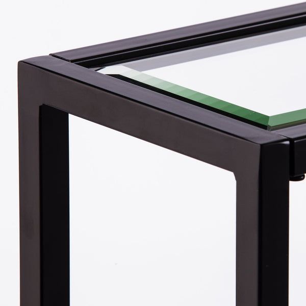 Safavieh Bergen Slim Iron Console Table With Tempered Glass Top For Entryways And Sofa Spaces CM2656