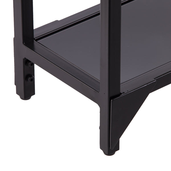 Safavieh Bergen Slim Iron Console Table With Tempered Glass Top For Entryways And Sofa Spaces CM2656