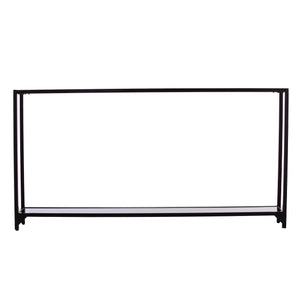 Safavieh Bergen Slim Iron Console Table With Tempered Glass Top For Entryways And Sofa Spaces CM2656