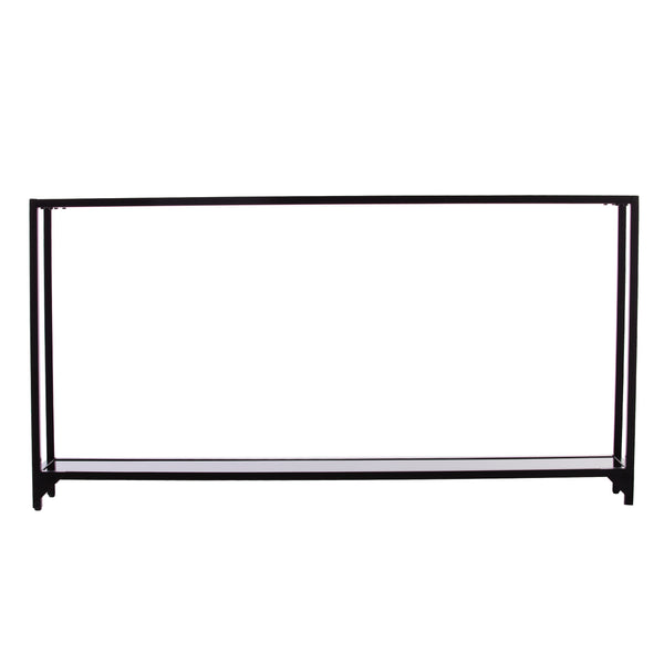 Safavieh Bergen Slim Iron Console Table With Tempered Glass Top For Entryways And Sofa Spaces CM2656
