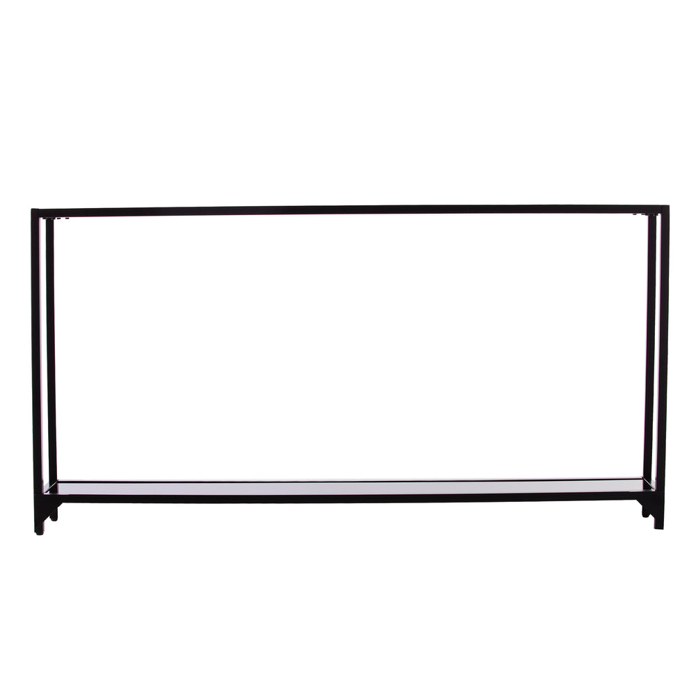 Safavieh Bergen Slim Iron Console Table With Tempered Glass Top For Entryways And Sofa Spaces CM2656