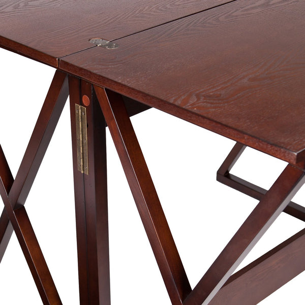 Safavieh Derby Expandable Counter Height Dining Table Mdf Ash Veneer X Frame For Small Spaces CM3513