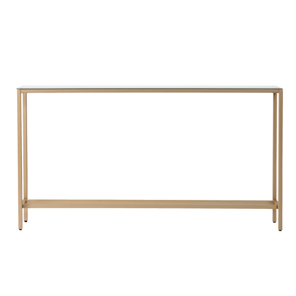Safavieh Darrin Mirrored Top Iron Console Table Modern Minimalist Entryway Hallway Accent GOLD CM9296