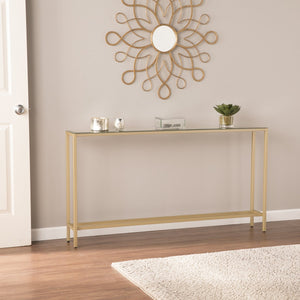Safavieh Darrin Mirrored Top Iron Console Table Modern Minimalist Entryway Hallway Accent GOLD CM9296