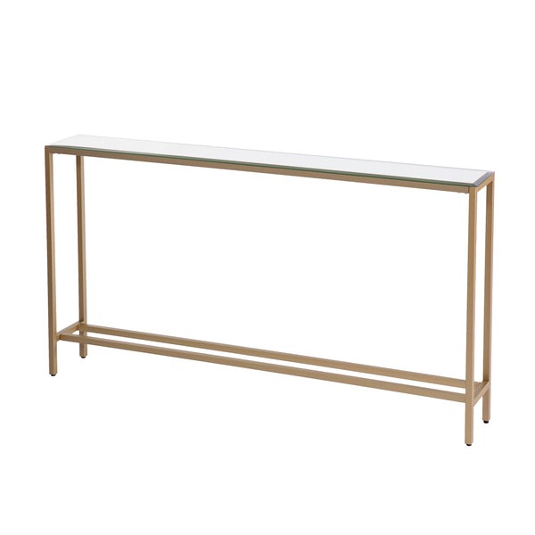 Safavieh Darrin Mirrored Top Iron Console Table Modern Minimalist Entryway Hallway Accent GOLD CM9296