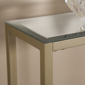 Safavieh Darrin Slim Iron Console Table With Beveled Mirror Top For Entryways And Hallways GOLD CM9297