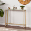 Safavieh Darrin Slim Iron Console Table With Beveled Mirror Top For Entryways And Hallways GOLD CM9297