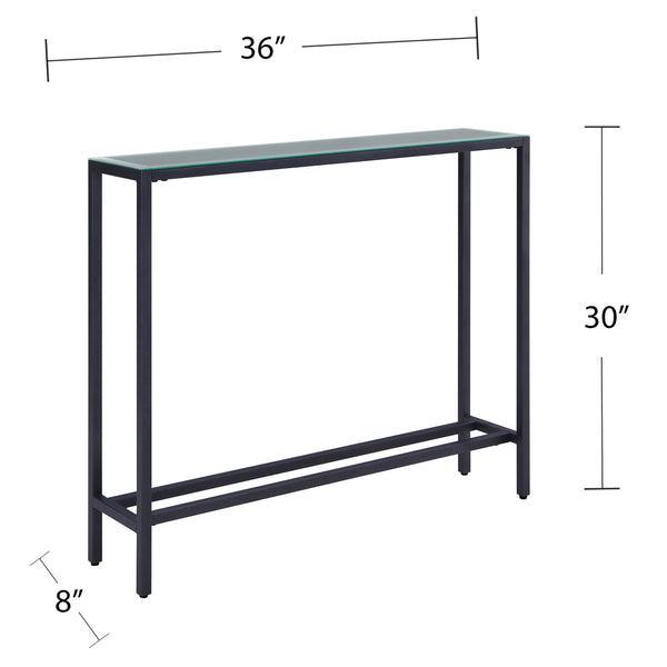 Safavieh Darrin Slim Iron Console Table With Beveled Mirror Top For Hallways And Entryways CM9397