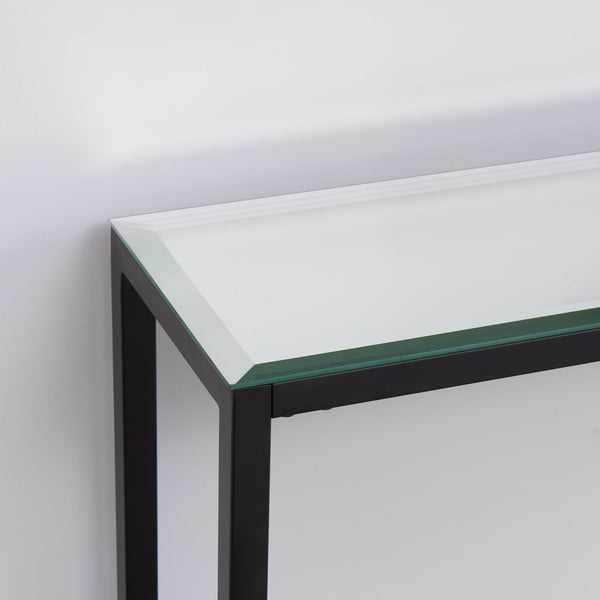 Safavieh Darrin Mirrored Top Iron Console Table Slim Entryway Accent For Hallways And Sofas BLACK CM9596