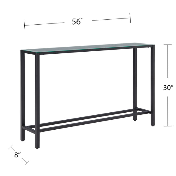 Safavieh Darrin Mirrored Top Iron Console Table Slim Entryway Accent For Hallways And Sofas BLACK CM9596