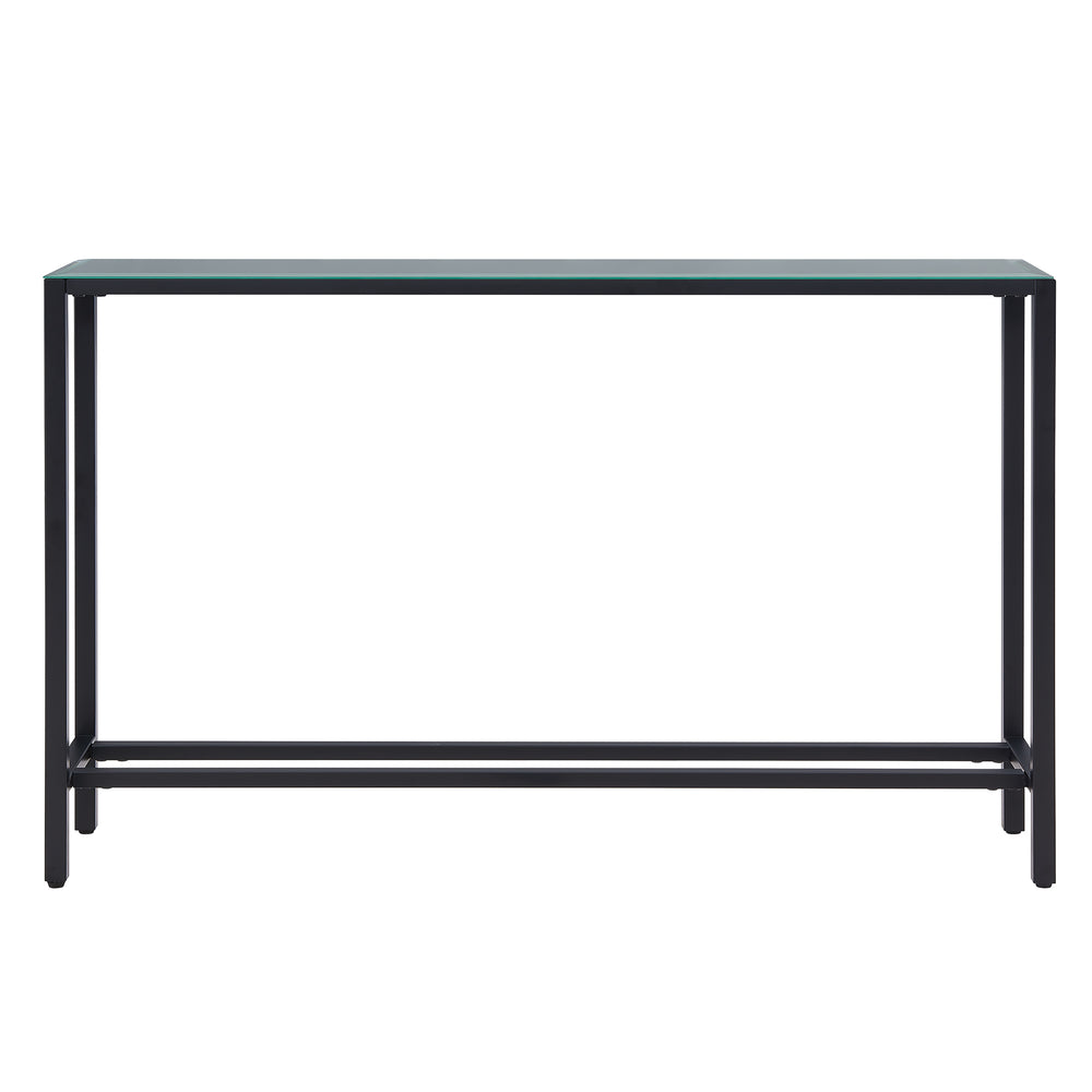 Safavieh Darrin Mirrored Top Iron Console Table Slim Entryway Accent For Hallways And Sofas BLACK CM9596