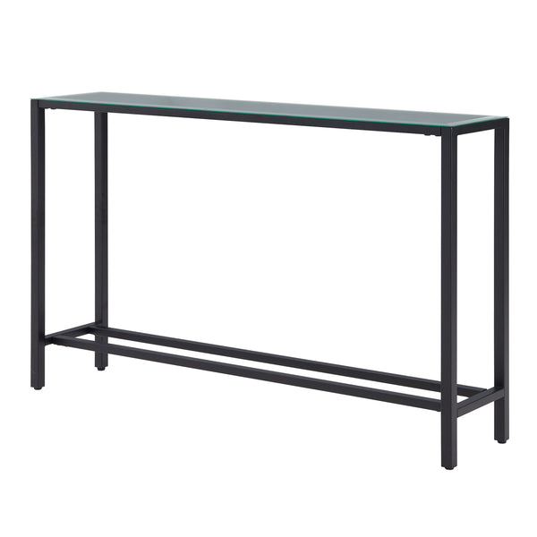 Safavieh Darrin Mirrored Top Iron Console Table Slim Entryway Accent For Hallways And Sofas BLACK CM9596