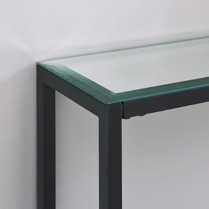 Safavieh Darrin Narrow Console Table With Beveled Mirrored Top For Entryways And Hallways BLACK CM9597