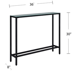 Safavieh Darrin Narrow Console Table With Beveled Mirrored Top For Entryways And Hallways BLACK CM9597