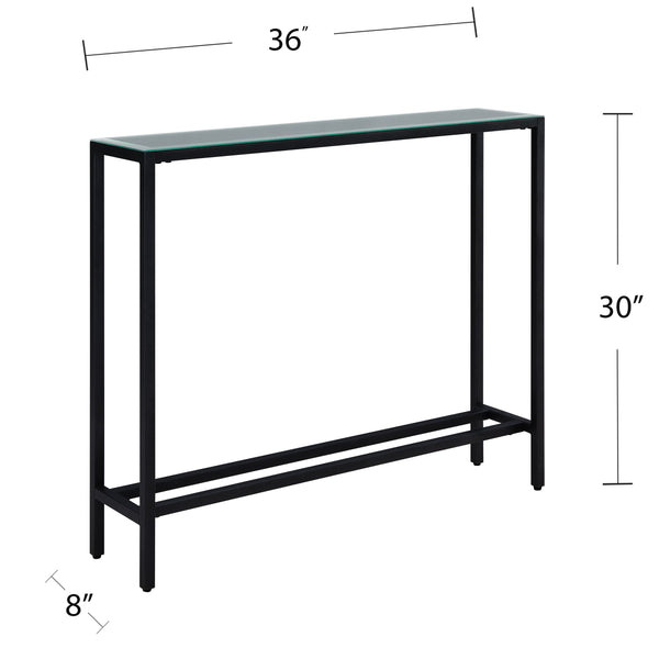 Safavieh Darrin Narrow Console Table With Beveled Mirrored Top For Entryways And Hallways BLACK CM9597