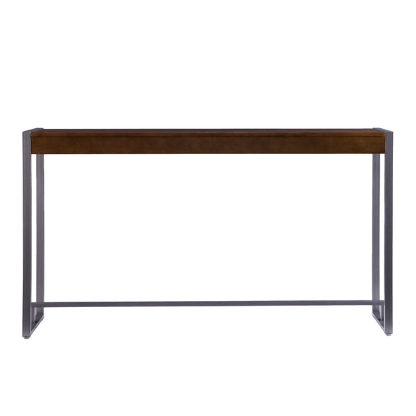 Safavieh Holly Martin Macen Industrial Console Table Birch Veneer Top With Powder Coated Iron Frame CM9912
