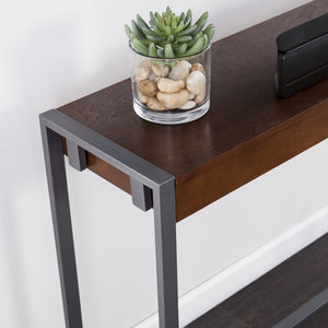 Safavieh Holly Martin Macen Industrial Console Table Birch Veneer Top With Powder Coated Iron Frame CM9912