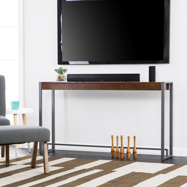Safavieh Holly Martin Macen Industrial Console Table Birch Veneer Top With Powder Coated Iron Frame CM9912