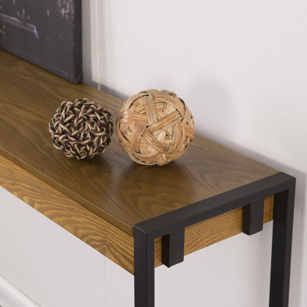 Safavieh Holly Martin Macen Industrial Console Table With Mdf Top And Black Metal Frame For Entryways CM9913