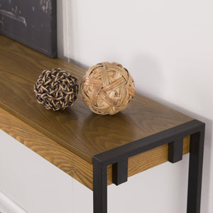Safavieh Holly Martin Macen Industrial Console Table With Mdf Top And Black Metal Frame For Entryways CM9913