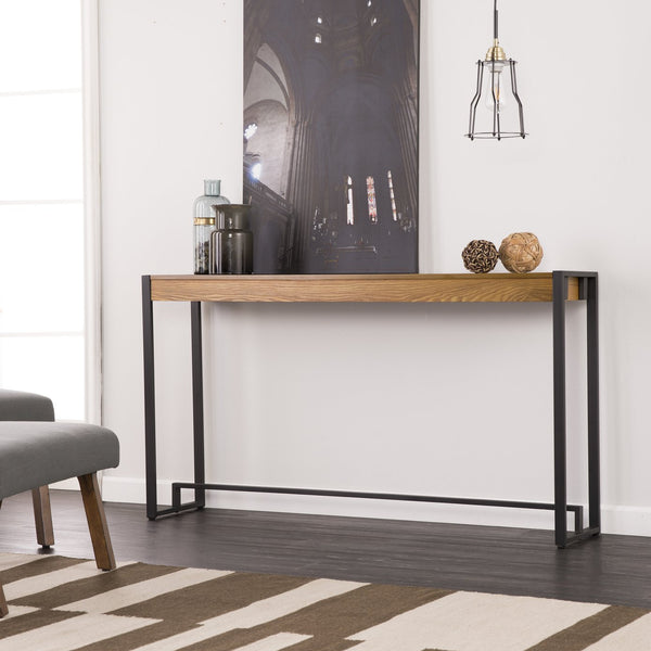 Safavieh Holly Martin Macen Industrial Console Table With Mdf Top And Black Metal Frame For Entryways CM9913