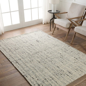 Jaipur Living Jaipur Cambridge Handwoven Wool Runner 3X9 In Ivory White Gray Tweed Texture — Midcentury Charm RUG165469