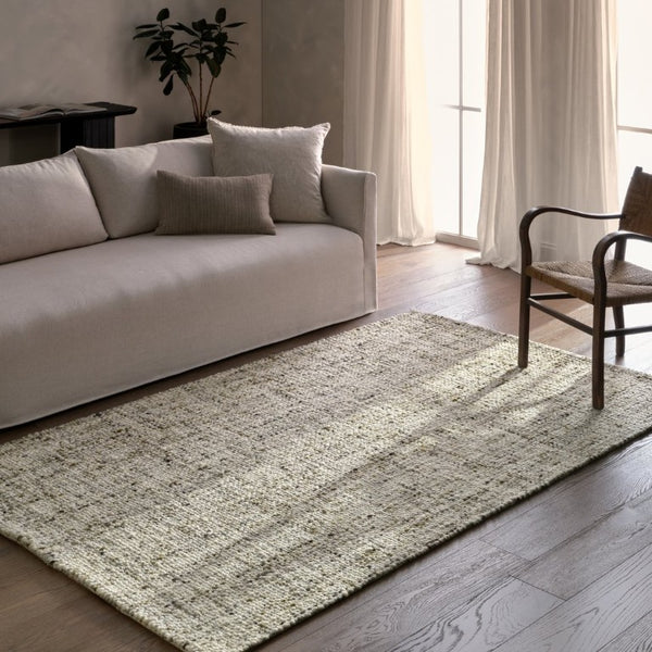 Jaipur Living Jaipur Handwoven Wool Runner 3'X9' — Charcoal Basket-Weave Texture, Durable Natural Fiber Rug Green RUG165498