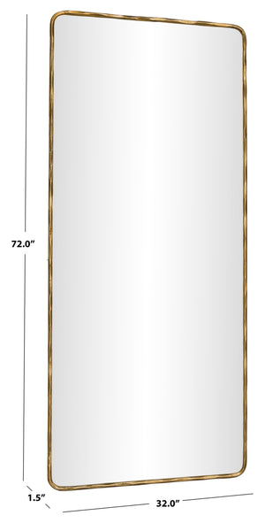 Safavieh Jessa Tall Brass Metal Frame Floor Mirror with Sleek Reflective Surface for Any Room CMI1011A