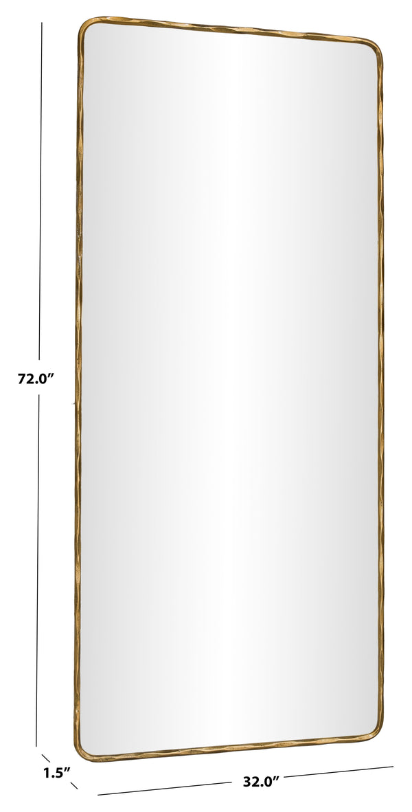 Safavieh Jessa Tall Brass Metal Frame Floor Mirror with Sleek Reflective Surface for Any Room CMI1011A