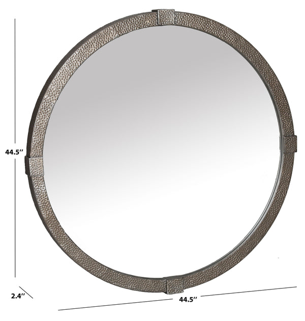 Safavieh Shailene Metal Round Mirror In Rustic Elegance - Earthy Tone & Stylish Decor Accent For Home Rust 38% Metal,48% Mirror,14% Manufactured Wood Cmi4000a