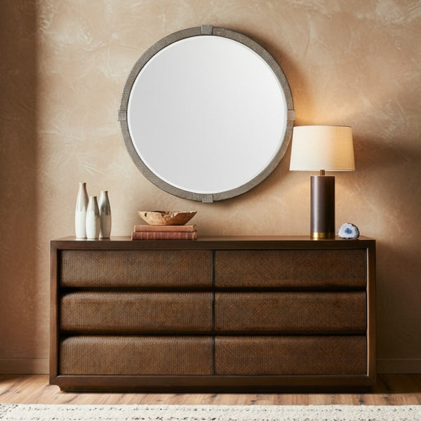 Safavieh SHAILENE Metal Round Mirror in Rustic Rust - Elevate Your Space with Earthy Elegance & Style CMI4000A