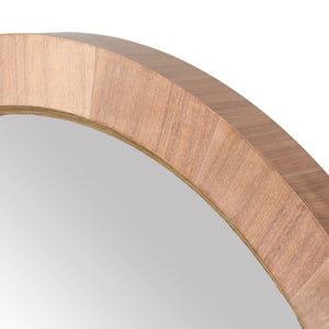 Safavieh Paulson Round Wood Mirror – Elegant Wood And Metal Design Perfect For Modern And Classic Interiors Walnut 4% Metal,38% Mirror,34% Cork Veneer,24% Manufactured Wood Cmi4001b