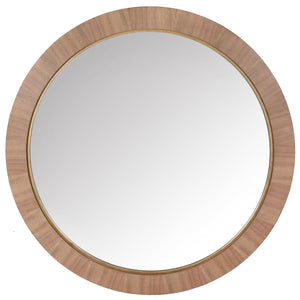 Safavieh Paulson Round Wood Mirror – Elegant Wood And Metal Design Perfect For Modern And Classic Interiors Walnut 4% Metal,38% Mirror,34% Cork Veneer,24% Manufactured Wood Cmi4001b