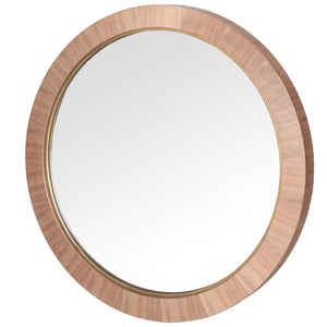 Safavieh Paulson Round Wood Mirror – Elegant Wood And Metal Design Perfect For Modern And Classic Interiors Walnut 4% Metal,38% Mirror,34% Cork Veneer,24% Manufactured Wood Cmi4001b