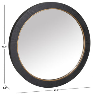 Safavieh Paulson Round Wood Mirror – Elegant Wood And Metal Design Perfect For Modern And Classic Interiors Black 4% Metal,38% Mirror,34% Cork Veneer,24% Manufactured Wood Cmi4001c
