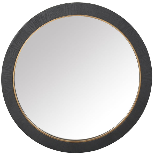 Safavieh Paulson Round Wood Mirror – Elegant Wood And Metal Design Perfect For Modern And Classic Interiors Black 4% Metal,38% Mirror,34% Cork Veneer,24% Manufactured Wood Cmi4001c