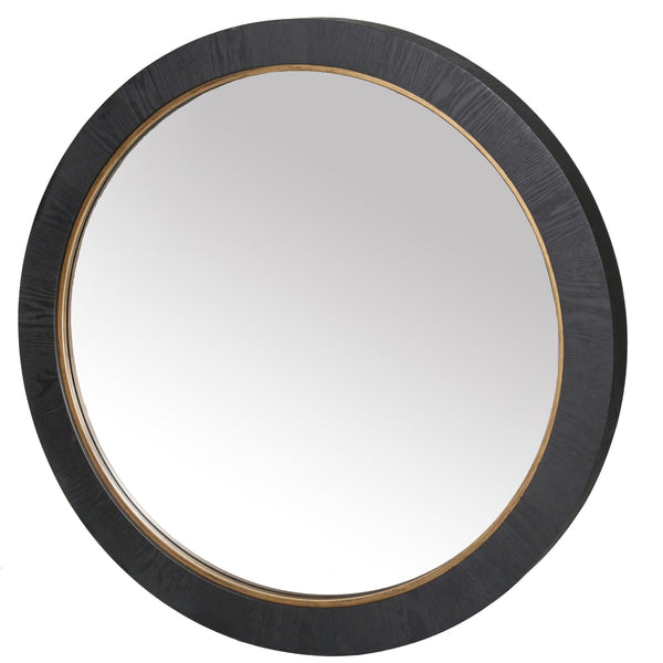 Safavieh Paulson Round Wood Mirror – Elegant Wood And Metal Design Perfect For Modern And Classic Interiors Black 4% Metal,38% Mirror,34% Cork Veneer,24% Manufactured Wood Cmi4001c